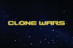 The intro logo for the 2003 series, Star Wars: Clone Wars.